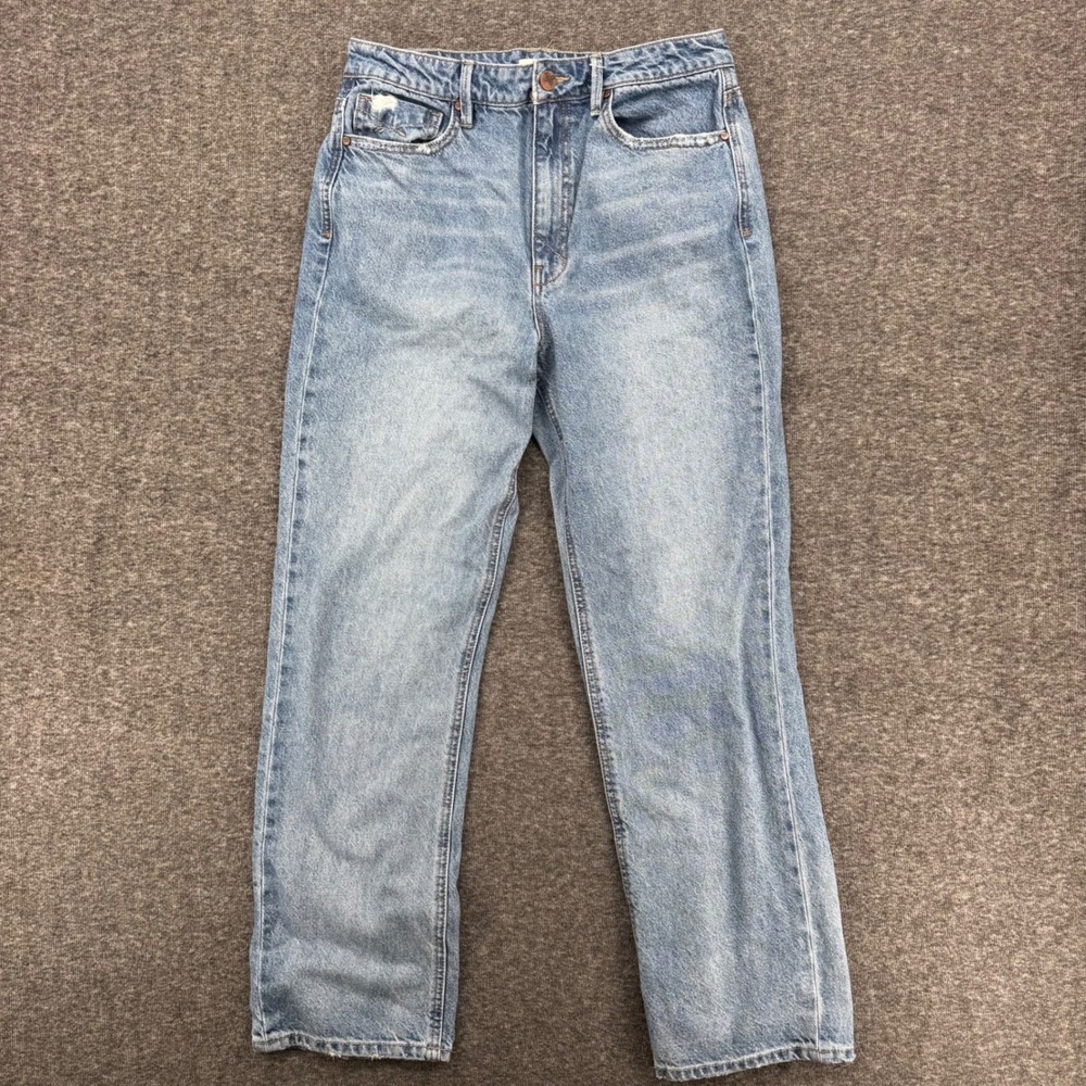 Unpublished Womens High Rise Straight Leg Light Wash Denim Jeans Size 30 Blue